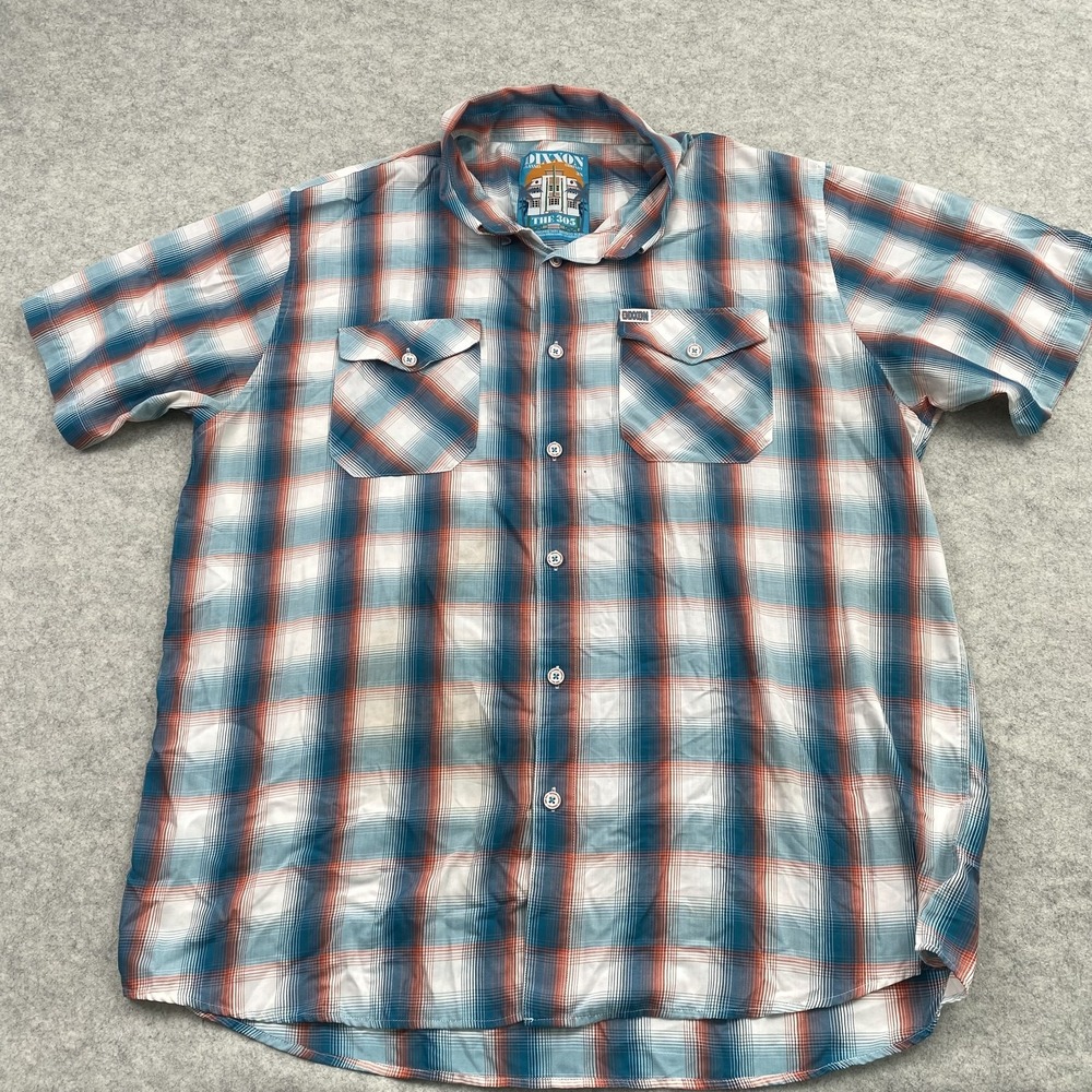 Dixxon Flannel Co Shirt Mens 3XL Blue Plaid The 305 Button Up *STAIN* Casual